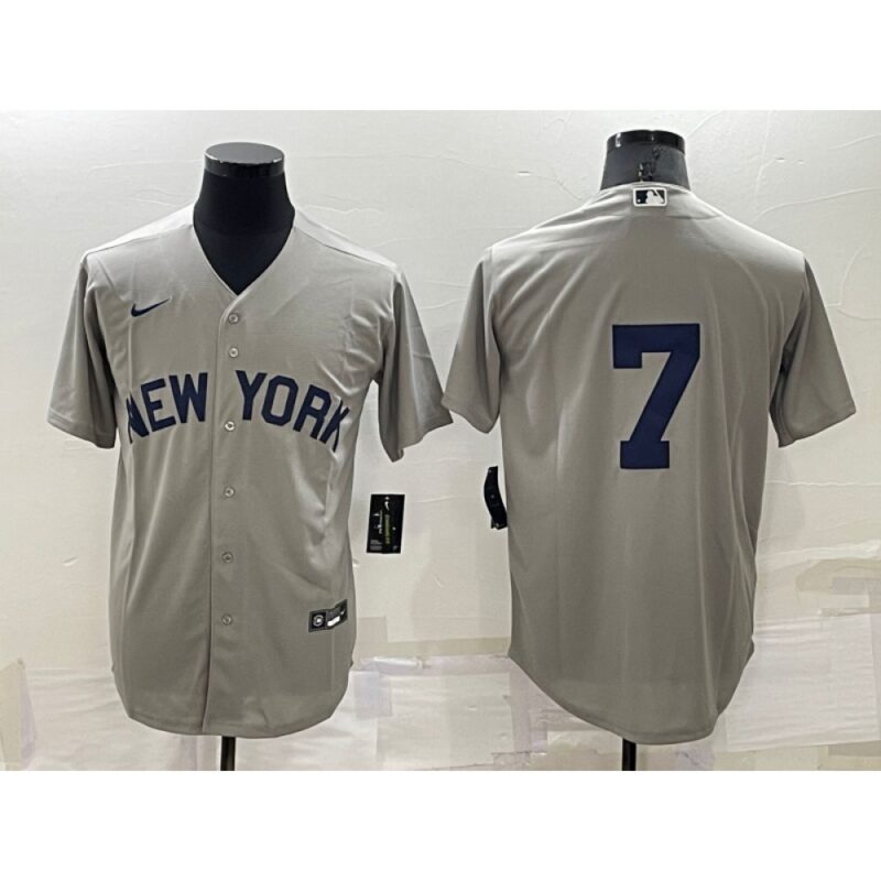 68634de4a1f59_1 Men's New York Yankees #7 Mickey Mantle Grey Field of Dreams Cool Base Stitched Baseball Jersey