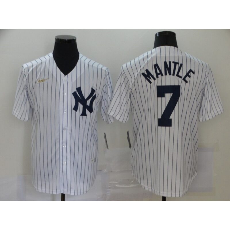 68634dfc0966e_1 Men's New York Yankees #7 Mickey Mantle New White Throwback Cool Base Stitched Jersey