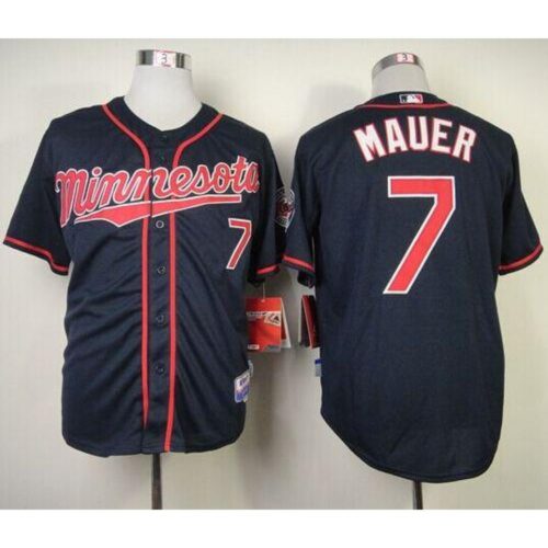 68634e239d8c5_1 Twins #7 Joe Mauer Stitched Navy Blue Cool Base MLB Jersey