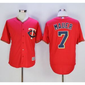 68634e308da6a_1 Twins #7 Joe Mauer Red New Cool Base Stitched MLB Jersey