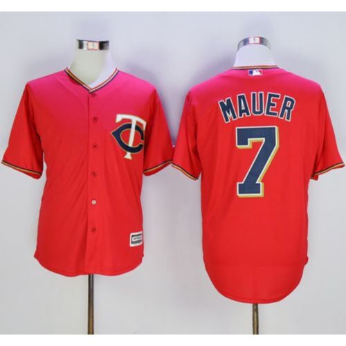 68634e308da6a_1 Twins #7 Joe Mauer Red New Cool Base Stitched MLB Jersey