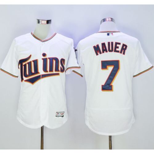 68634e39f403f_1 Twins #7 Joe Mauer White Flexbase Authentic Collection Stitched MLB Jersey