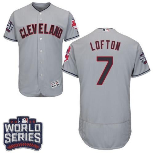 68634e7848f3b_1 indians #7 Kenny Lofton Grey Flexbase Authentic Collection 2016 World Series Bound Stitched MLB Jersey