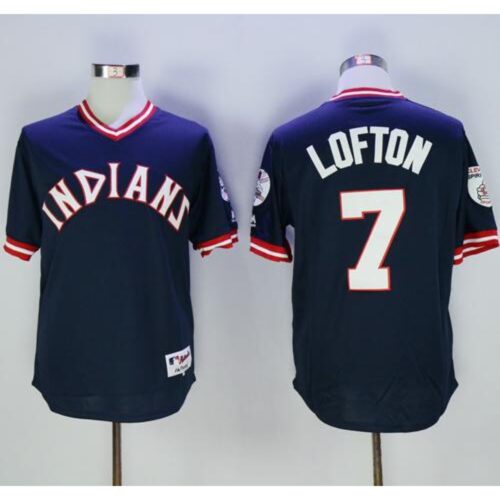 68634e89422b6_1 indians #7 Kenny Lofton Navy Blue 1976 Turn Back The Clock Stitched MLB Jersey