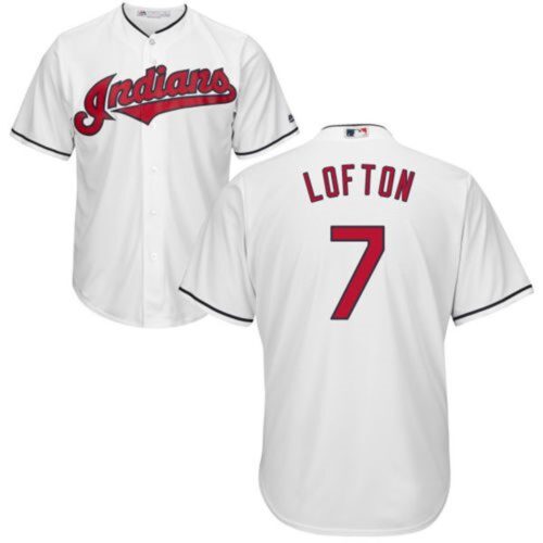 68634e9613884_1 indians #7 Kenny Lofton White New Cool Base Stitched MLB Jersey