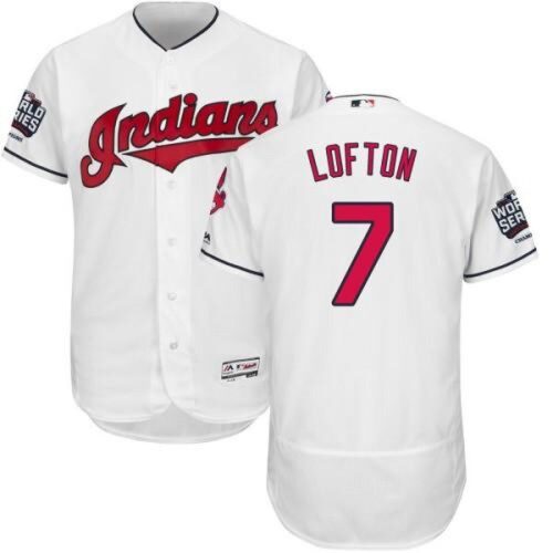 68634e9a37117_1 indians #7 Kenny Lofton White Flexbase Authentic Collection 2016 World Series Bound Stitched MLB Jersey