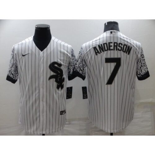 68634ee77b04c_1 Men's Chicago White Sox #7 Tim Anderson White Cool Base Stitched Jersey