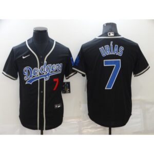 68634f06f32c5_1 Men's Los Angeles Dodgers #7 Julio Urias Black Cool Base Stitched Baseball Jersey