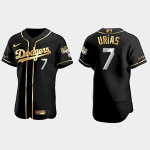 68634f265f498_1 Men's Los Angeles Dodgers #7 Julio Urias 2021 Black Golden Championship Flex Base Stitched Baseball Jersey