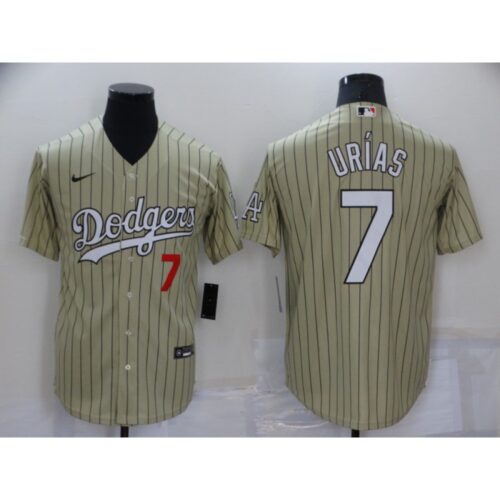 68634f4cbf5fb_1 Men's Los Angeles Dodgers #7 Julio Urias Cream Cool Base Stitched Jersey