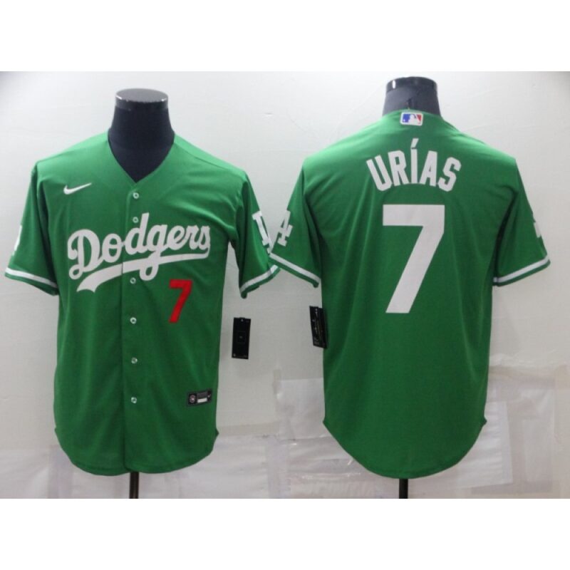 68634f5477b3b_1 Men's Los Angeles Dodgers #7 Julio Urias Green Stitched Baseball Jersey