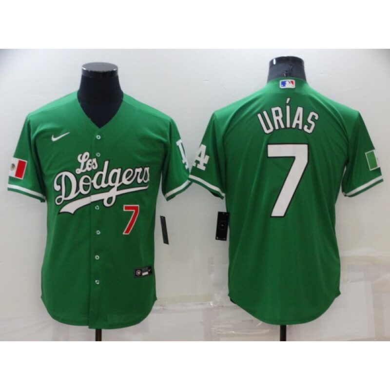 68634f5836c80_1 Men's Los Angeles Dodgers #7 Julio Urias Green Stitched Baseball Jersey