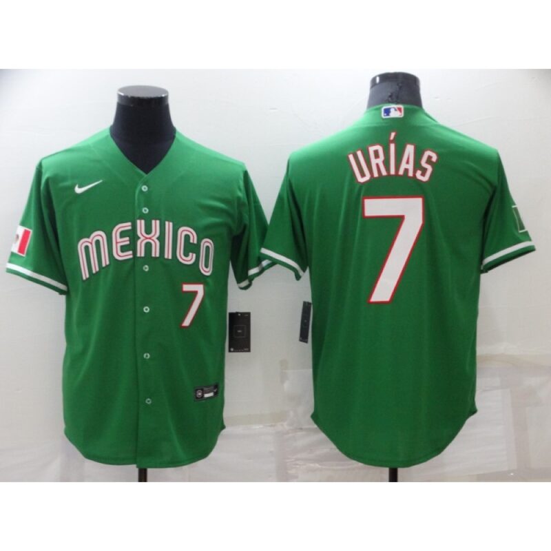 68634f5db55ed_1 Men's Los Angeles Dodgers #7 Julio Urias Green Mexico Stitched Baseball Jersey