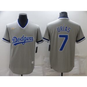 68634f6809b53_1 Men's Los Angeles Dodgers #7 Julio Urias Grey Stitched Baseball Jersey