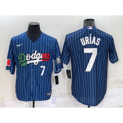 68634f75497a9_1 Men's Los Angeles Dodgers #7 Julio Urias Navy Mexico World Series Cool Base Stitched Baseball Jersey