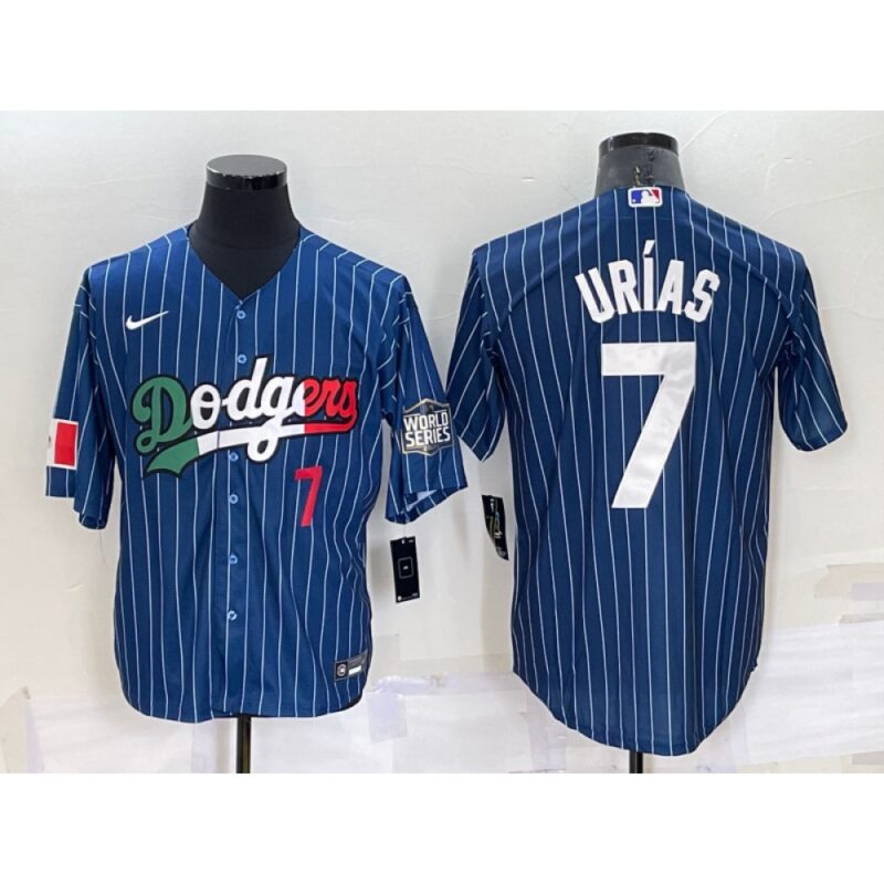 68634f7979316_1 Men's Los Angeles Dodgers #7 Julio Urias Navy Mexico World Series Cool Base Stitched Baseball Jersey
