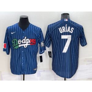 68634f7d4a370_1 Men's Los Angeles Dodgers #7 Julio Urias Navy Mexico World Series Cool Base Stitched Baseball Jersey