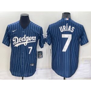 68634f8094d7e_1 Men's Los Angeles Dodgers #7 Julio Urias Navy Cool Base Stitched Baseball Jersey