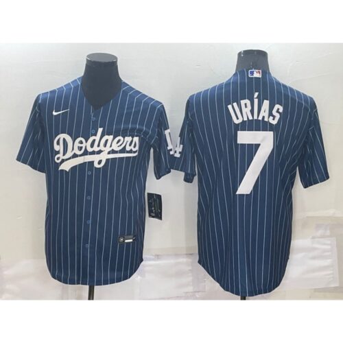 68634f83f053a_1 Men's Los Angeles Dodgers #7 Julio Urias Navy Cool Base Stitched Baseball Jersey