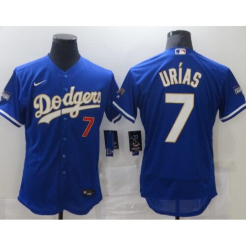 68634facc213c_1 Men's Los Angeles Dodgers #7 Julio Urias Royal Blue Championship Flex Base Sttiched MLB Jersey