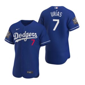 68634fbd7142f_1 Men's Los Angeles Dodgers #7 Julio Urias Royal 2020 World Series Flex Base Sttiched Jersey