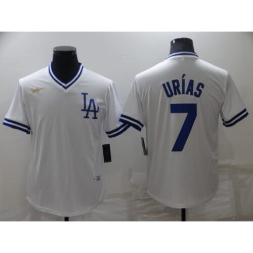 68634fc3e33e7_1 Men's Los Angeles Dodgers #7 Julio Urias White Stitched Baseball Jersey