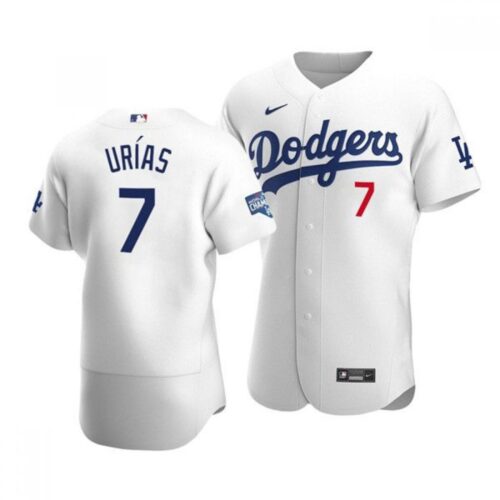 68634fe6dc298_1 Men's Los Angeles Dodgers #7 Julio Urias 2020 White World Series Champions Patch Flex Base Sttiched Jersey