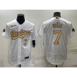68634ff09defa_1 Men's Los Angeles Dodgers #7 Julio Urias 2022 All-Star White Flex Base Stitched Baseball Jersey