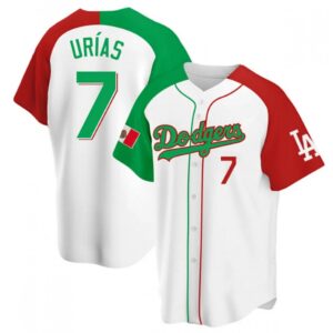 6863501d64fff_1 Men's Los Angeles Dodgers #7 Julio Urias White Mexican Heritage Cool Base Stitched Baseball Jersey