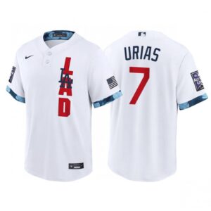 6863502094d4d_1 Men's Los Angeles Dodgers #7 Julio Urias 2021 White All-Star Cool Base Stitched Jersey