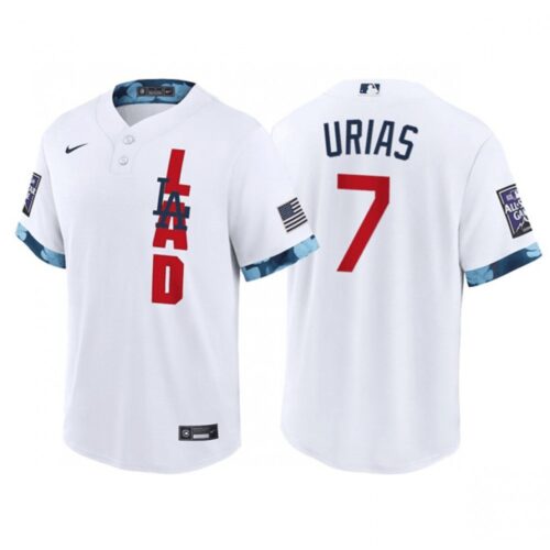 6863502094d4d_1 Men's Los Angeles Dodgers #7 Julio Urias 2021 White All-Star Cool Base Stitched Jersey