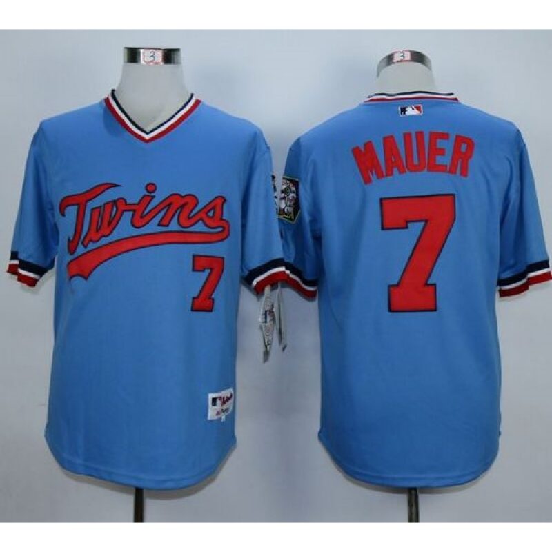 68635033969bd_1 Twins #7 Joe Mauer Light Blue 1984 Turn Back The Clock Stitched MLB Jersey