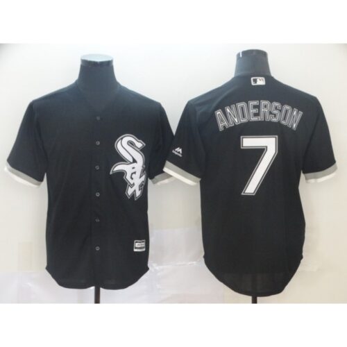 6863515eafd5e_1 Men's Chicago White Sox #7 Tim Anderson Black Cool Base Stitched MLB Jersey