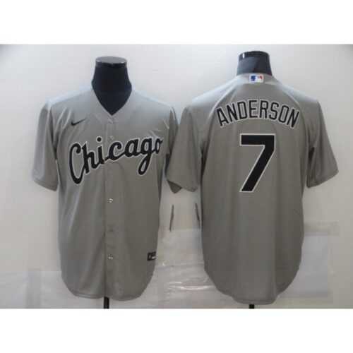 6863516bb31b0_1 Men's Chicago White Sox #7 Tim Anderson Grey Cool Base Stitched MLB Jersey
