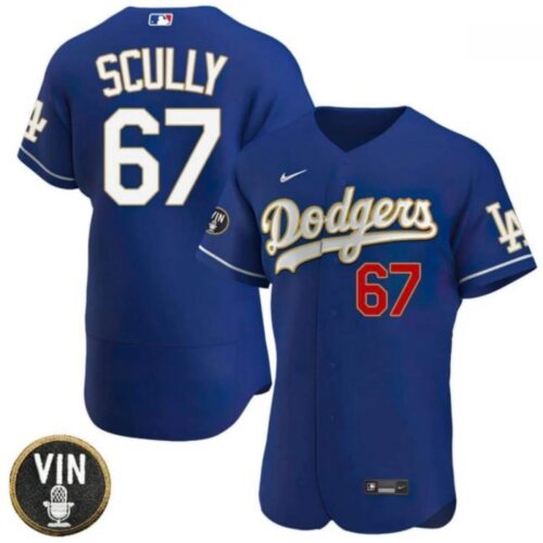 68635187c516b_1 Men's Los Angeles Dodgers #67 Vin Scully 2022 Navy Vin Scully Patch Flex Base Stitched Baseball Jersey