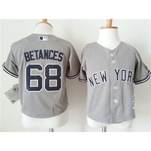 686351e1d8253_1 Toddler Yankees #68 Dellin Betances Grey Cool Base Stitched MLB Jersey