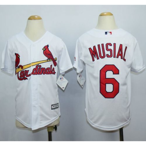 686351f67802c_1 Cardinals #6 Stan Musial White Cool Base Stitched Youth MLB Jersey