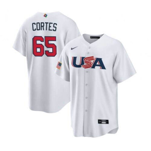 686351fedf897_1 Men's USA Baseball #65 Nestor Cortes 2023 White World Baseball Classic Stitched Jersey
