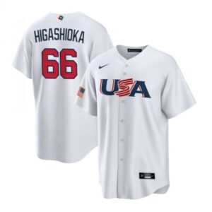 686352077f7c4_1 Men's USA Baseball #66 Kyle Higashioka 2023 White World Baseball Classic Stitched Jersey