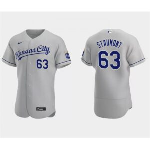 6863524d894d7_1 Men's Kansas City Royals #63 Josh Staumont Grey Flex Base Stitched MLB Jersey