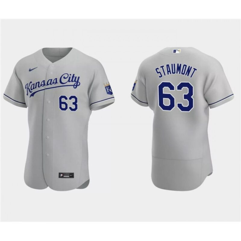 6863524d894d7_1 Men's Kansas City Royals #63 Josh Staumont Grey Flex Base Stitched MLB Jersey