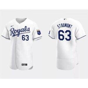 68635250ac64d_1 Men's Kansas City Royals #63 Josh Staumont White Flex Base Stitched MLB Jersey