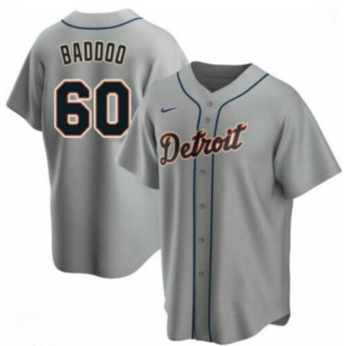 6863528366afe_1 Men's Detroit Tigers #60 Akil Baddoo Grey Cool Base Stitched Jersey
