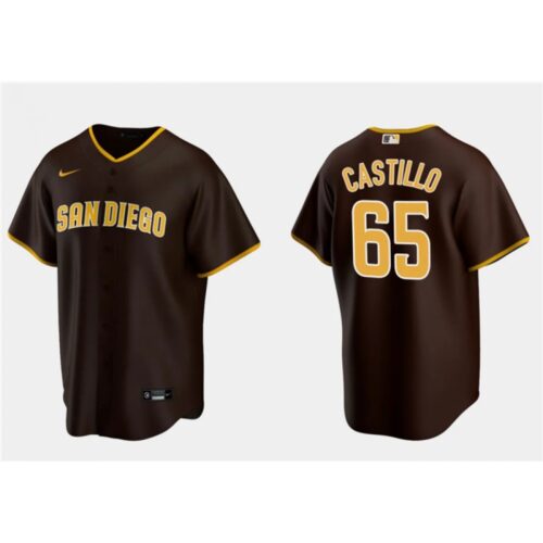 68635296d6ce3_1 Men's San Diego Padres #65 Jose Castillo Brown Cool Base Stitched Jersey