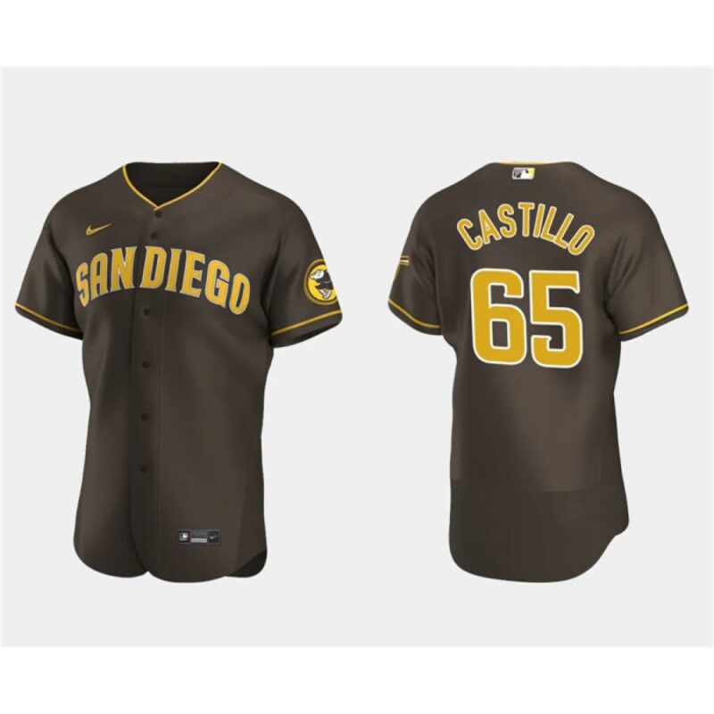 68635299f2f68_1 Men's San Diego Padres #65 Jose Castillo Brown Flex Base Stitched Baseball Jersey