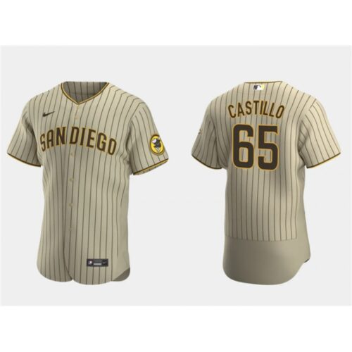 6863529d2476d_1 Men's San Diego Padres #65 Jose Castillo Tan Flex Base Stitched Baseball Jersey