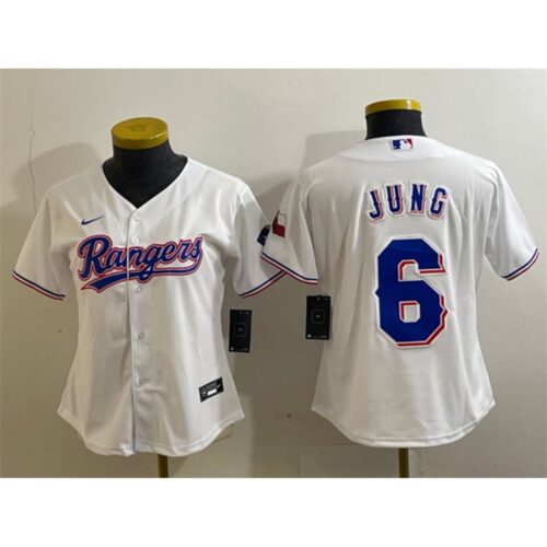 686352ac61f8a_1 Women's Texas Rangers #6 Josh Jung White With Patch Stitched Baseball Jersey(Run Small)
