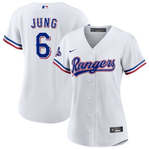 686352af130d0_1 Women's Texas Rangers #6 Josh Jung White 2023 World Series Champions Stitched Baseball Jersey(Run Small)