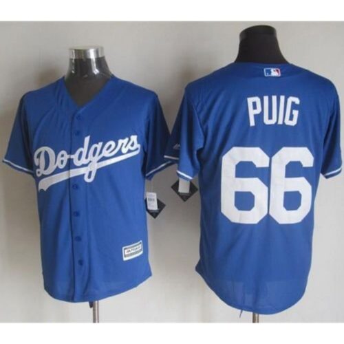 686352d37b3e9_1 Dodgers #66 Yasiel Puig Blue New Cool Base Stitched MLB Jersey