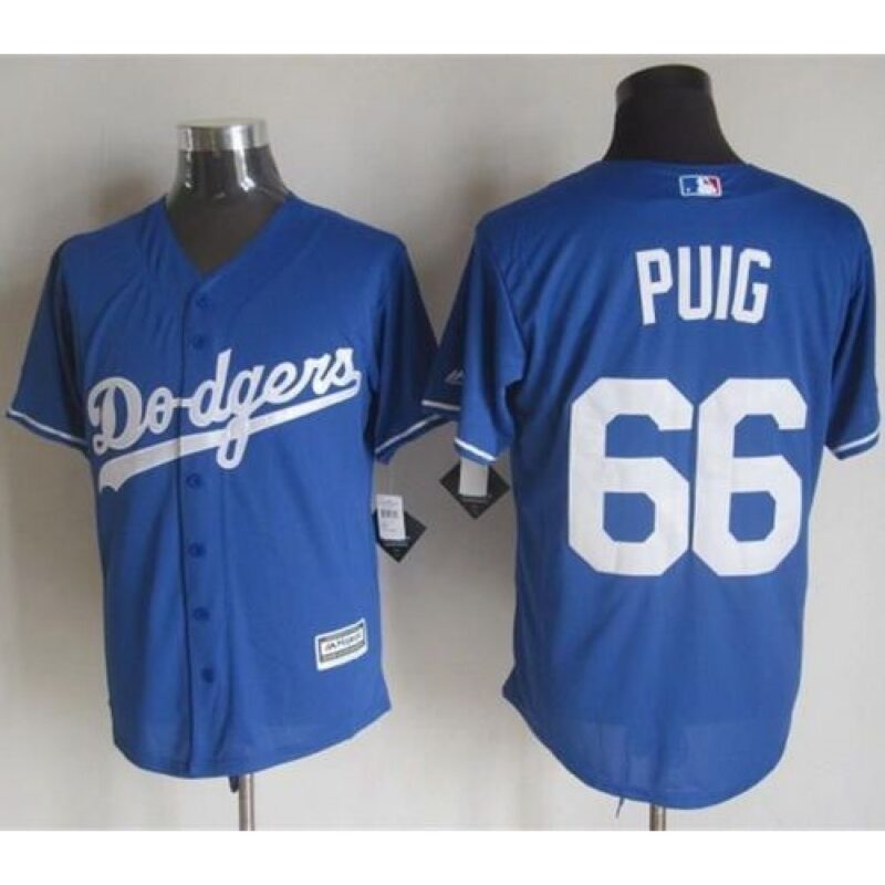686352d37b3e9_1 Dodgers #66 Yasiel Puig Blue New Cool Base Stitched MLB Jersey